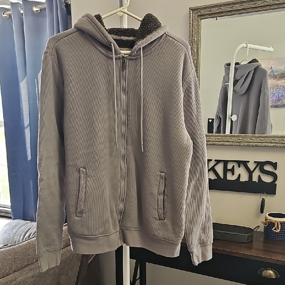 Cloudveil Mountainworks Men's Gray Hooded Full Zip Jacket Size Medium